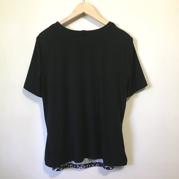 Tradition Made in Canada Black Open Short Sleeve Cardigan With Batik Shirt 2in1 - Picture 3 of 16